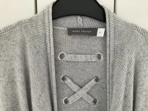 Beautiful Mint Velvet Waterfall Cardigan Pale Grey Size 16 - Picture 1 of 5