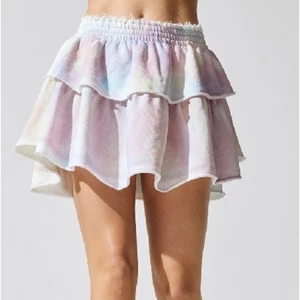 LoveShackAusgefallener Rüschen Minirock XS Pastell Batik Gummibund Feminin Boho - Bild 1 von 9