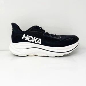 Hoka One One Mens Clifton 10 1162032 BWHT Black Running Shoes Sneakers Sz 9.5 2E - Picture 1 of 13