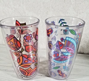 Tervis Becher 16 Unzen 2er Set Pink Bohemian und Schmetterlinge PASSION EXCELLE - Bild 1 von 7
