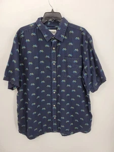 Mountain Khakis Shirt Mens XXL Blue Bicycle Print Short Sleeve Button Up Casual - Picture 1 of 10
