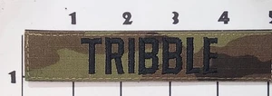Tribble Patch U.S. Army Camouflauge Camo Embroidered Hook Loop Name Bar - Picture 1 of 1
