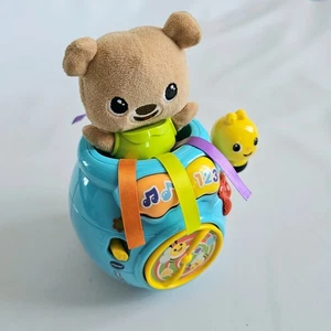 Vtech Peek A Boo Bear Toy Pop Up Toddlers Baby Sounds Lights Interative Numbers - Picture 1 of 12