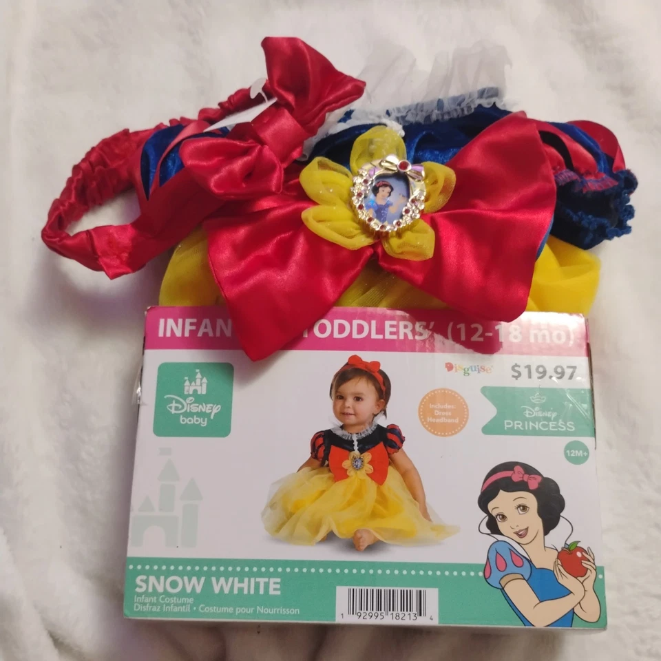 Disney Snow White Dress Infant Size 12-18 Mo Costume Dress Up NEW - Image 1 of 1