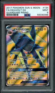 2017 Pokemon SM Guardians Rising Vikavolt GX Full Art #134 PSA 9 MINT - Bild 1 von 2
