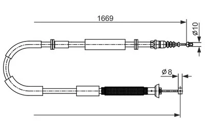 CABLE BOSCH 1 987 482 588, FRENO DE ESTACIONAMIENTO DERECHO, TRASERO DERECHO PARA FIAT Foto 1 de 3