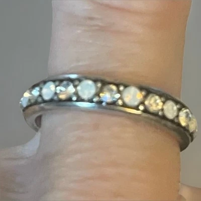 Brighton Swarovski Ice/Clear Crystal Voyage Silver Ring Size 6 NEW - Image 1 of 3