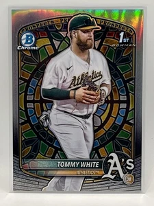 2025 Bowman Chrome Tommy White 1st Stained Glass Case Hit SP Oakland A’s - Picture 1 of 2