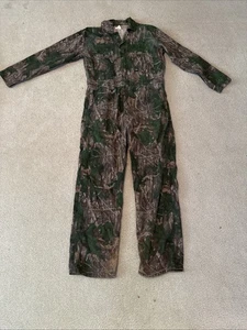 Vintage Mossy Oak Camouflage Treestand 1/2 Zip Coveralls Men’s Size Medium Reg - Picture 1 of 19