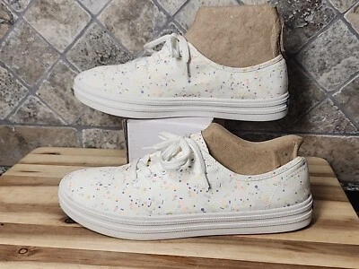 Zapatillas con cordones para mujer Keds Breezie blancas de lona confeti talla 10M Foto 1 de 4