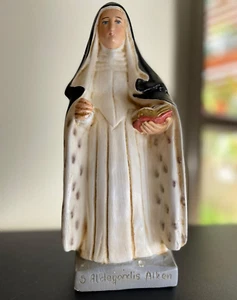 Statue St. Therese Antique Christ Sacred Catholic Church Chalkware Rare 19th⭐ - Picture 1 of 15