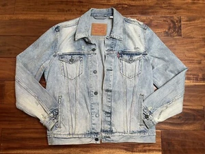 Men's Levis Distressed Denim Jean Trucker Jacket - L Large - Blue - 72334-0164 - Picture 1 of 7