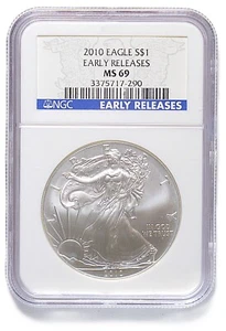 2010 American Silver Eagle $1 Coin - NGC MS69 Early Releases - Picture 1 of 2
