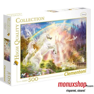 350544 CLEMENTONI PUZZLE SUNSET UNICORNS PUZZLE DA 500 PEZZI HIGH QUALITY - Foto 1 di 2