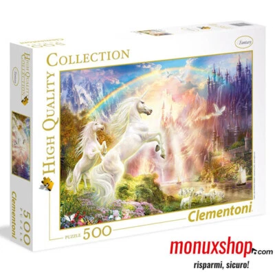 350544 CLEMENTONI PUZZLE SUNSET UNICORNS PUZZLE DA 500 PEZZI HIGH QUALITY - Immagine 1 di 2