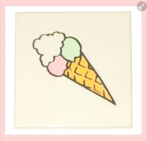 NEW LEGO TOWN Tile 2 x 2 with Ice Cream Cone Pattern - Picture 1 of 2