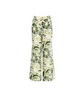 Palazzo Pants In Linen Blend With Pockets And Wooden Button Rinascimento Collar - Picture 1 of 4