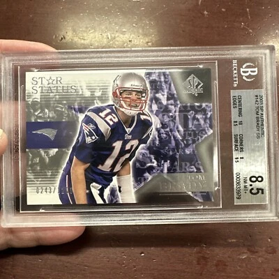 2003 UD SP AUTHENTIC #142 TOM BRADY STAR STATUS RARE EARLY PATRIOTS #/1200 BGS 8 - Image 1 of 4