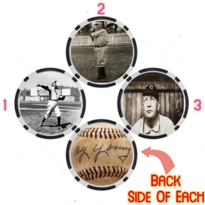Cy Young SIGNED Baseball Legends Poker Chip Set (3) - Picture 1 of 2