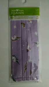 NEW UNICORN Pleated Cotton Face Mask Filter Pocket XSmall Adult or Child - Picture 1 of 3