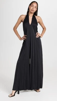 A.L.C. Mono Pantalón Rio Negro Japonés Satinado Plisado Halter Pierna Ancha 00 = XS 🖤 Foto 1 de 4