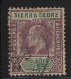 Sierra Leone Edward VII 1/2d purple & green stamp SG 86 - Picture 1 of 1