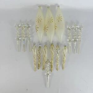 Ornamenti vetro goccia ghiacciole vintage glitter smerigliato Italia plastica lucite - Foto 1 di 20