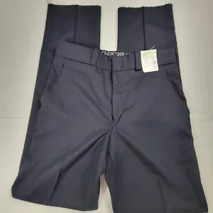 Horace Pants Men Size 32 Blue Pocket Police Uniform Raw Hem Polyester Wool TZ29 - Picture 1 of 5