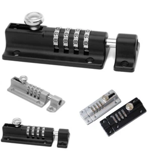 4 Digit Combination Sliding Shed Gate Security Pad Bolt Garden Door Keyless Lock - Picture 1 of 16