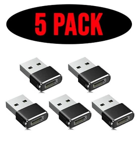 5-Pack USB-C 3.1 Female to USB a Male Adapter Converter OTG Type C Android Phone - Picture 1 of 12
