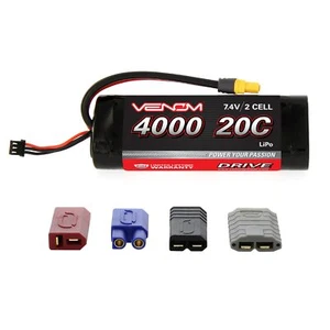 Venom 20C 2S 4000mAh RC 7.4V LiPo Battery Tamiya Deans EC3 Traxxas ROAR Pack - Picture 1 of 3