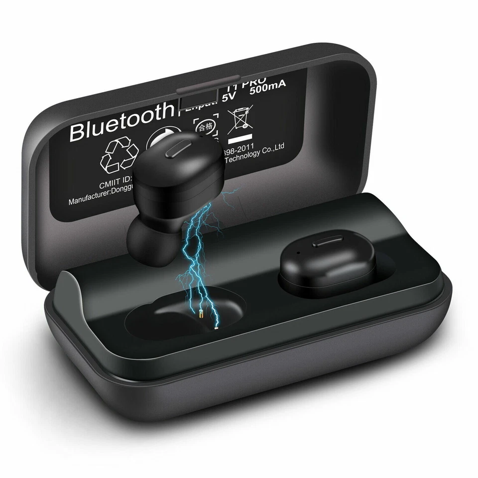 T1-Pro Bluetooth 5.0+EDR Wireless Earbuds Sweat-Proof TWS Stereo Headphones - Image 1 of 1