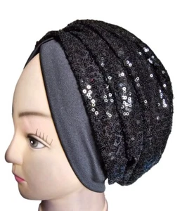 Nigeria african Women Sequence Turban cap auto gele Headtie body pleated turban - Picture 1 of 4