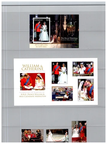 KAPPYSTAMPS 850-2 BAHAMAS ROYAL WEDDING WILLIAM KATE  SS SHEETS STAMP SET CV $17 Cover