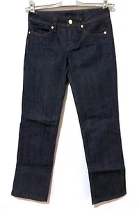 TORY BURCH Cropped Jean Size 24 Actual 26W Stretch Denim Gold Tone Hardware - Picture 1 of 11