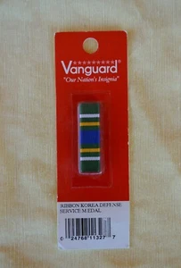 New Pkge Vanguard US Ribbon Korea Defense Service Medal Green White Yellow Blue - Picture 1 of 5