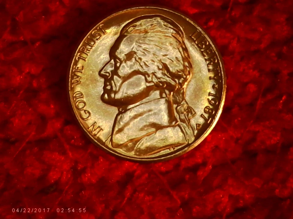 1987-P JEFFERSON NICKEL - BU - FULL STEPS - KM A192 - Image 1 of 2