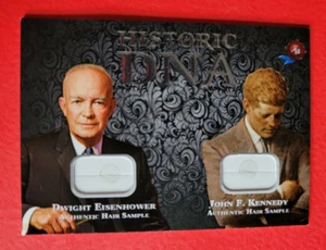 Tarjeta reliquia John F Kennedy JFK cabello mechón Dwight Eisenhower ADN histórico #d22/64 - Imagen 1 de 2