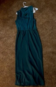 PRETTYGARDEN Women's Green Satin Dress Elegant Sleeveless Mock Neck Cocktail M - Picture 1 of 3