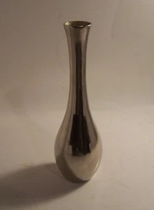 Vintage Heavy Silver Plated Glass Bud Vase with Felt Bottom 7" Art Deco - Picture 1 of 4