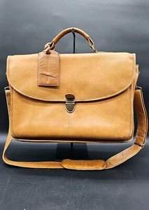 Vintage Leather Briefcase Messenger Laptop Shoulder Bag Made In Colombia  - Picture 1 of 24