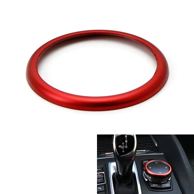 Red Aluminum Ring For BMW Fxx Center Console iDrive Multimedia Controller Knob - Image 1 of 4