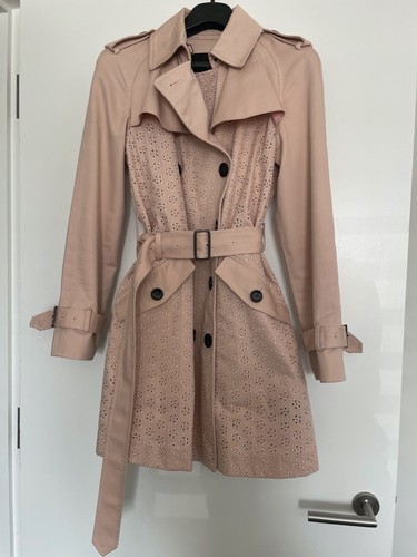 Coach trench donna blush rosa con dettagli Broderie Anglaise taglia UK S 8 10