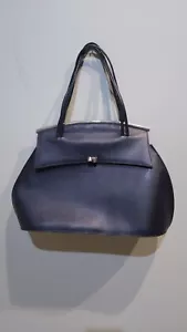 Borsa a mano vintage Fontana Milano 1915 in pelle nera Di Trebbia Made in Italy - Foto 1 di 20