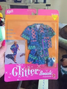 RARE 1992 Ken Glitter Beach outfit MINT never removed Vintage - Picture 1 of 2