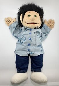 Folkmanis Boy Ventriloquist Dummy Glove Puppet LARGE 25” Full Body Black Hair