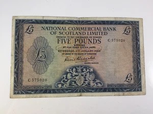 National Commercial Bank of Scotland £5 Note, 2nd January 1963, no. C 575020 - Picture 1 of 8