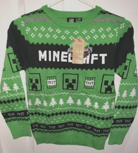 MINECRAFT BOYS CHRISTMAS SWEATER NEW NWT size 9/10 green TNT nice! 20 msrp! WOW! - Picture 1 of 1