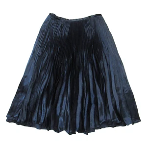 NWT Vince Chevron Pleated Midi in Coastal Blue Satin A-line Skirt 12 $295 - Picture 1 of 7