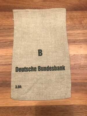 Geldsack Leinensack Jutesack Geldbeutel Geldtasche Deutsche Bundesbank Neu Orig. - Bild 1 von 4